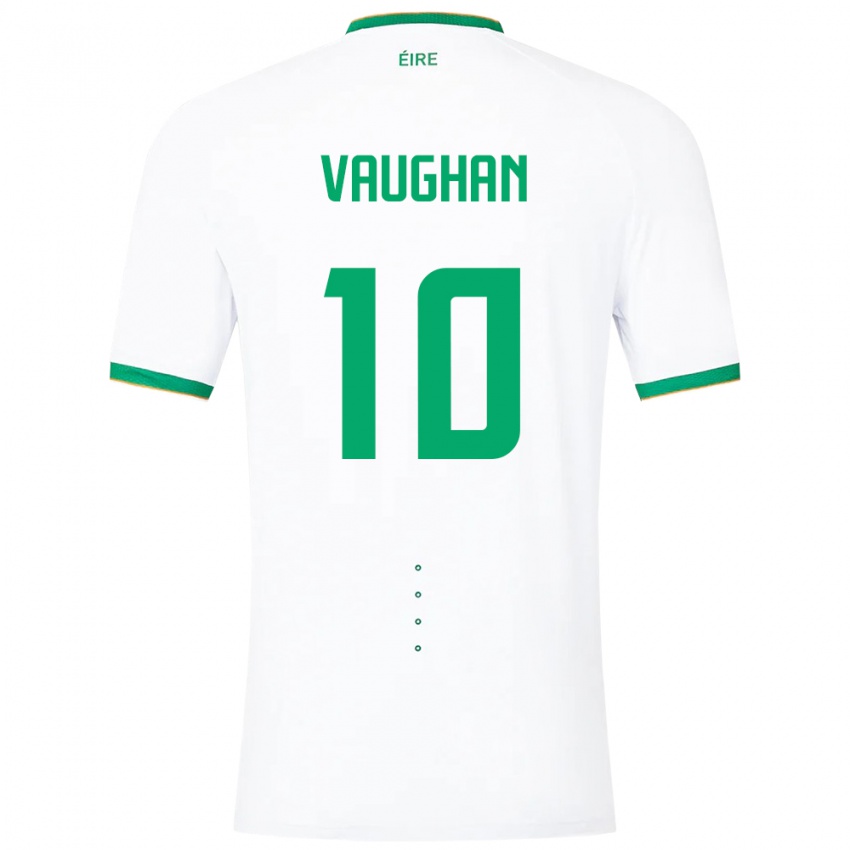 Hombre Camiseta Irlanda Harry Vaughan #10 Blanco 2ª Equipación 24-26 La Camisa Perú