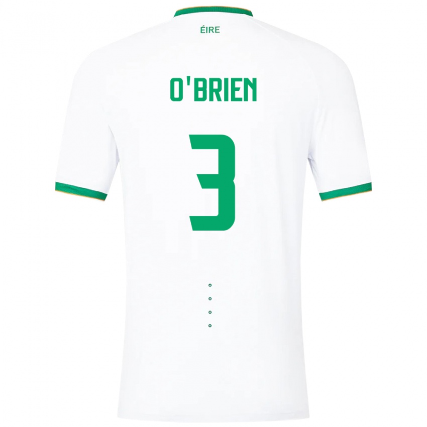 Hombre Camiseta Irlanda Luke O'brien #3 Blanco 2ª Equipación 24-26 La Camisa Perú