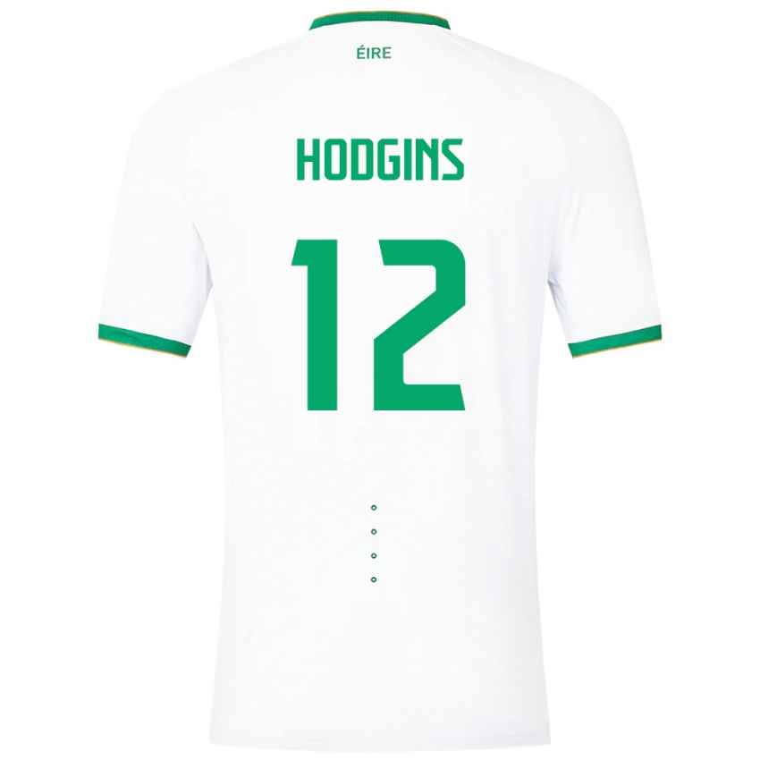 Hombre Camiseta Irlanda Gavin Hodgins #12 Blanco 2ª Equipación 24-26 La Camisa Perú