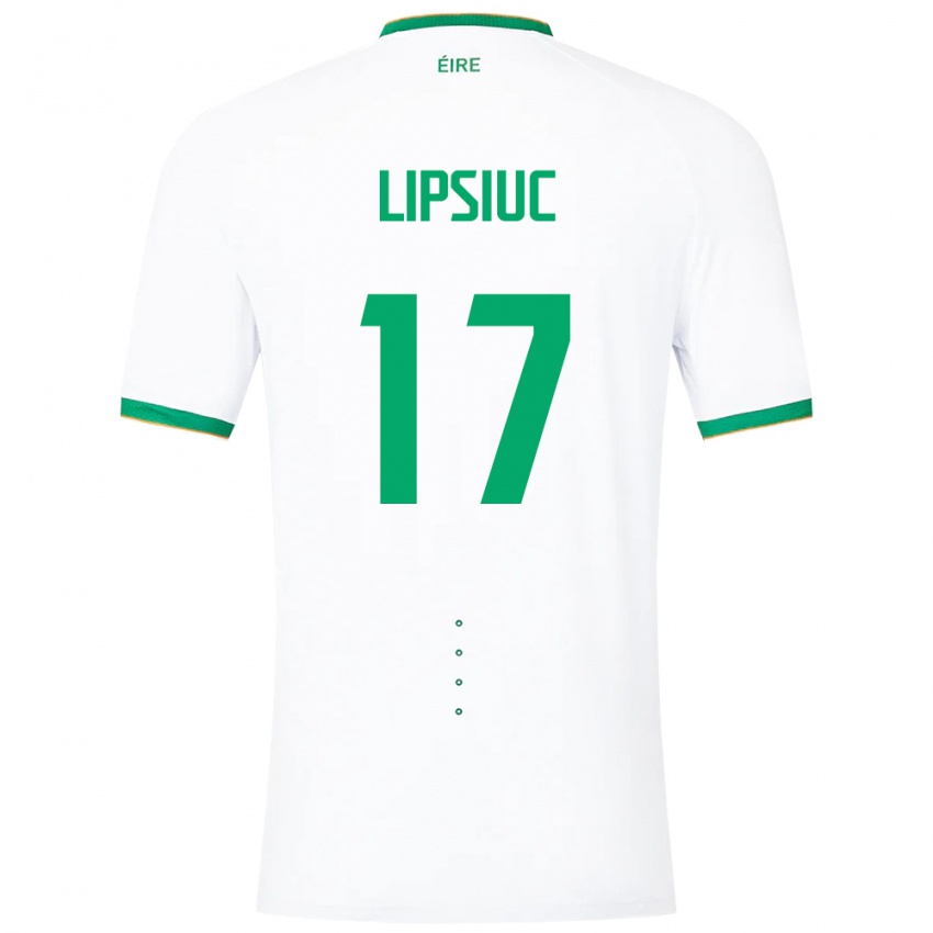 Hombre Camiseta Irlanda Darius Lipsiuc #17 Blanco 2ª Equipación 24-26 La Camisa Perú