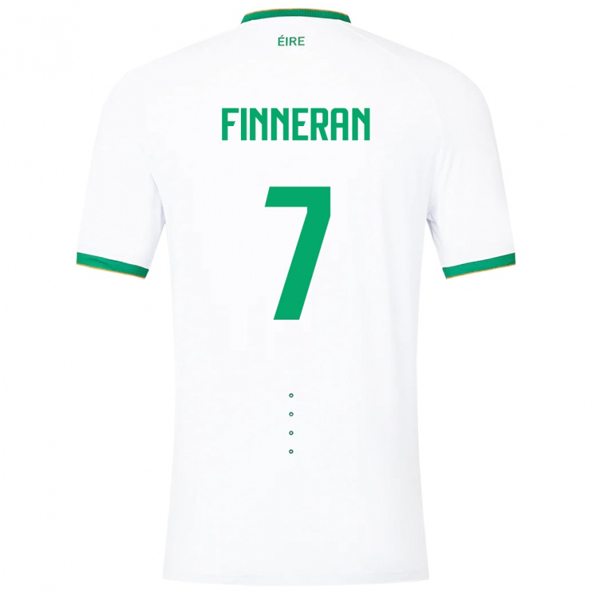 Hombre Camiseta Irlanda Rory Finneran #7 Blanco 2ª Equipación 24-26 La Camisa Perú