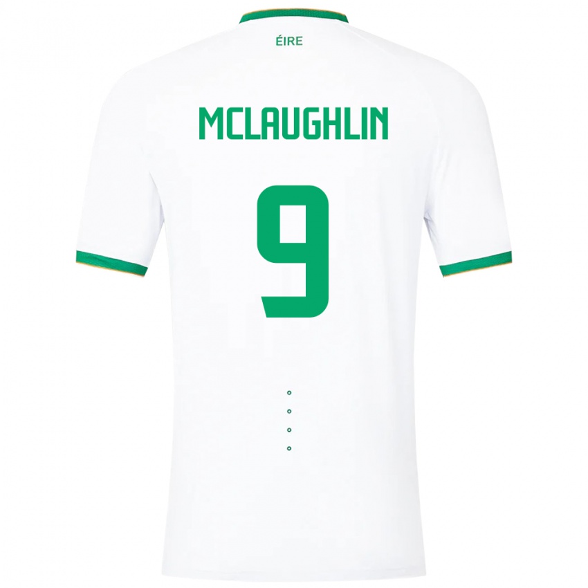 Hombre Camiseta Irlanda Erin Mclaughlin #9 Blanco 2ª Equipación 24-26 La Camisa Perú