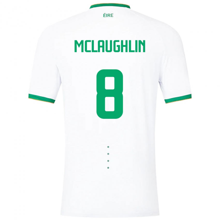 Hombre Camiseta Irlanda Roma Mclaughlin #8 Blanco 2ª Equipación 24-26 La Camisa Perú