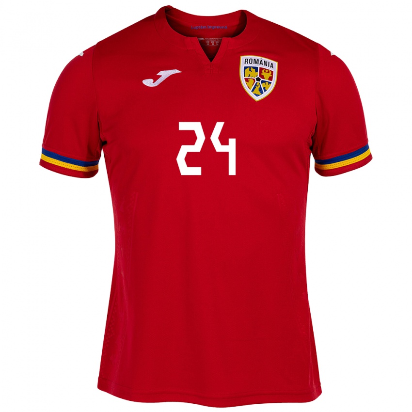 Hombre Camiseta Rumania Botond Gergely #24 Rojo 2ª Equipación 24-26 La Camisa Perú