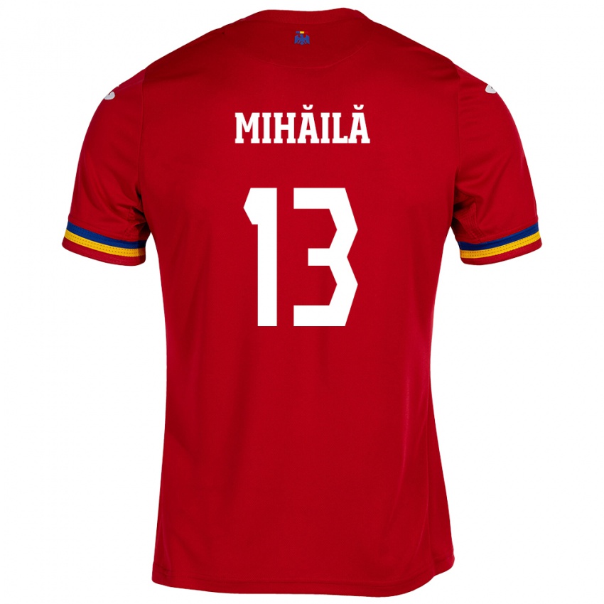 Hombre Camiseta Rumania Valentin Mihăilă #13 Rojo 2ª Equipación 24-26 La Camisa Perú