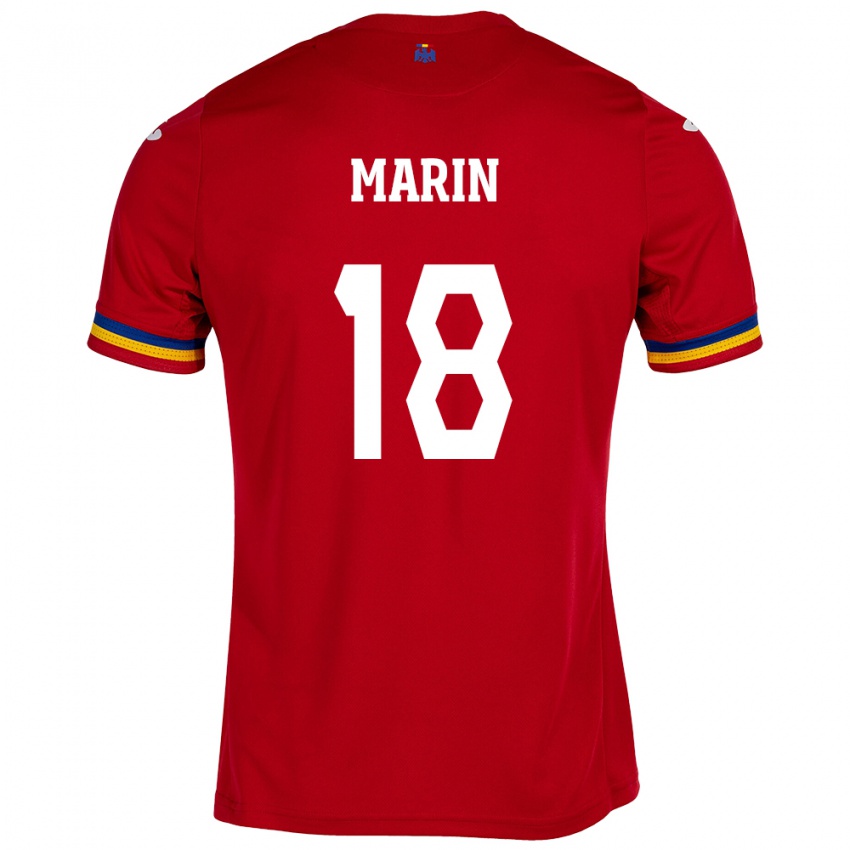 Hombre Camiseta Rumania Răzvan Marin #18 Rojo 2ª Equipación 24-26 La Camisa Perú