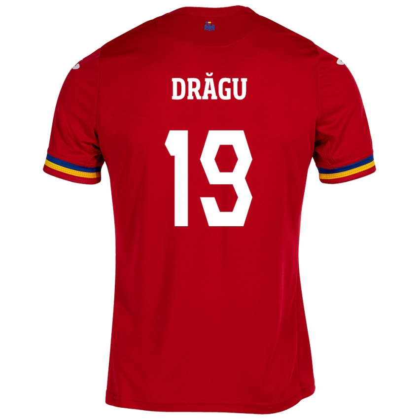 Hombre Camiseta Rumania Denis Drăguş #19 Rojo 2ª Equipación 24-26 La Camisa Perú