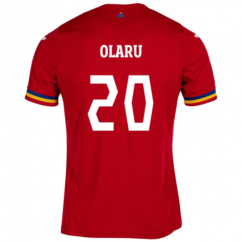 Hombre Camiseta Rumania Darius Olaru #20 Rojo 2ª Equipación 24-26 La Camisa Perú