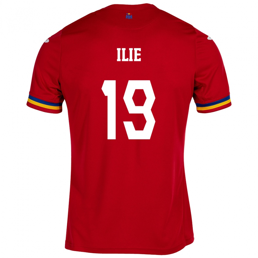 Hombre Camiseta Rumania Rareș Ilie #19 Rojo 2ª Equipación 24-26 La Camisa Perú