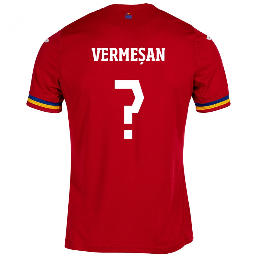 Hombre Camiseta Rumania Ioan Vermeșan #0 Rojo 2ª Equipación 24-26 La Camisa Perú