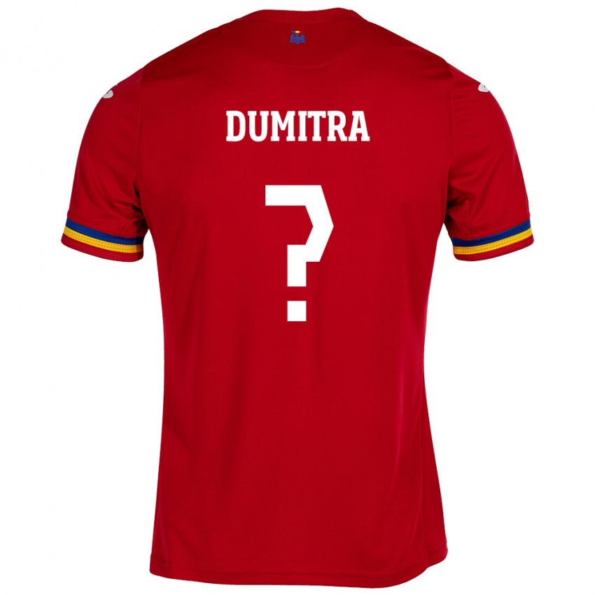 Hombre Camiseta Rumania John Dumitra #0 Rojo 2ª Equipación 24-26 La Camisa Perú