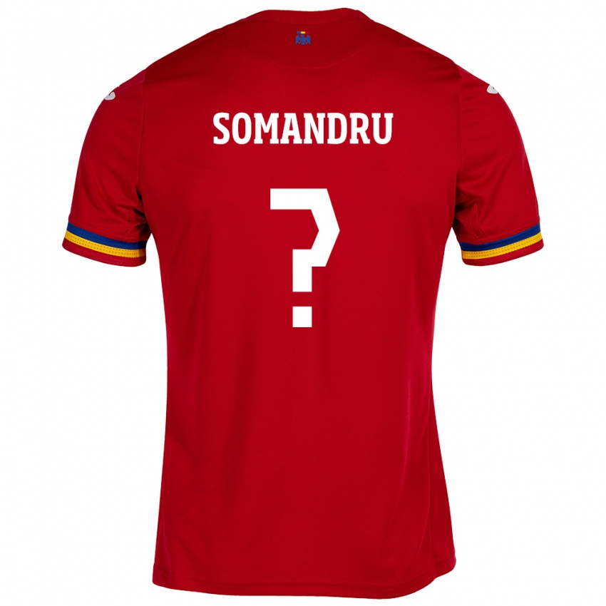 Hombre Camiseta Rumania Eric Somandru #0 Rojo 2ª Equipación 24-26 La Camisa Perú