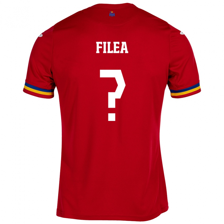 Hombre Camiseta Rumania Andrei Filea #0 Rojo 2ª Equipación 24-26 La Camisa Perú