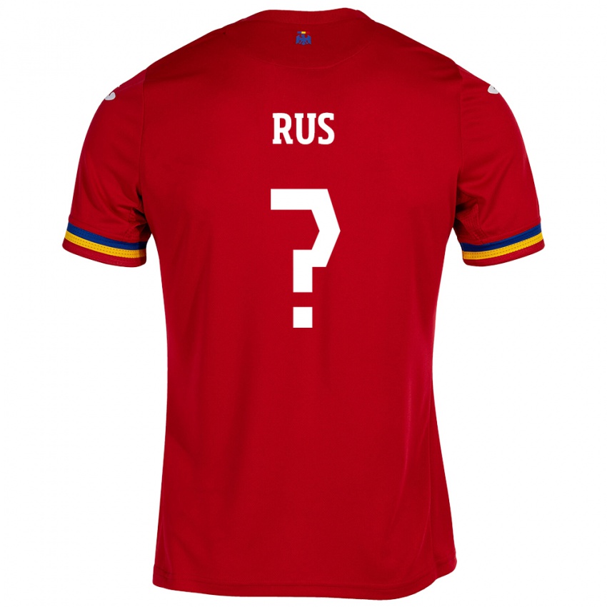 Hombre Camiseta Rumania Jayden Rus #0 Rojo 2ª Equipación 24-26 La Camisa Perú