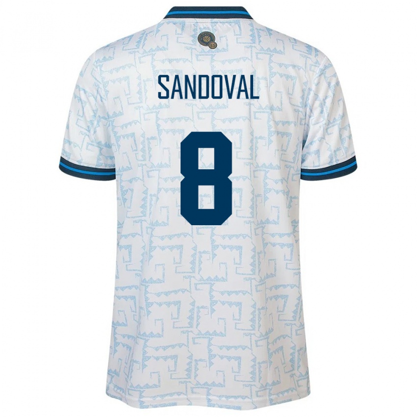 Hombre Camiseta El Salvador Emerson Sandoval #8 Blanco 2ª Equipación 24-26 La Camisa Perú