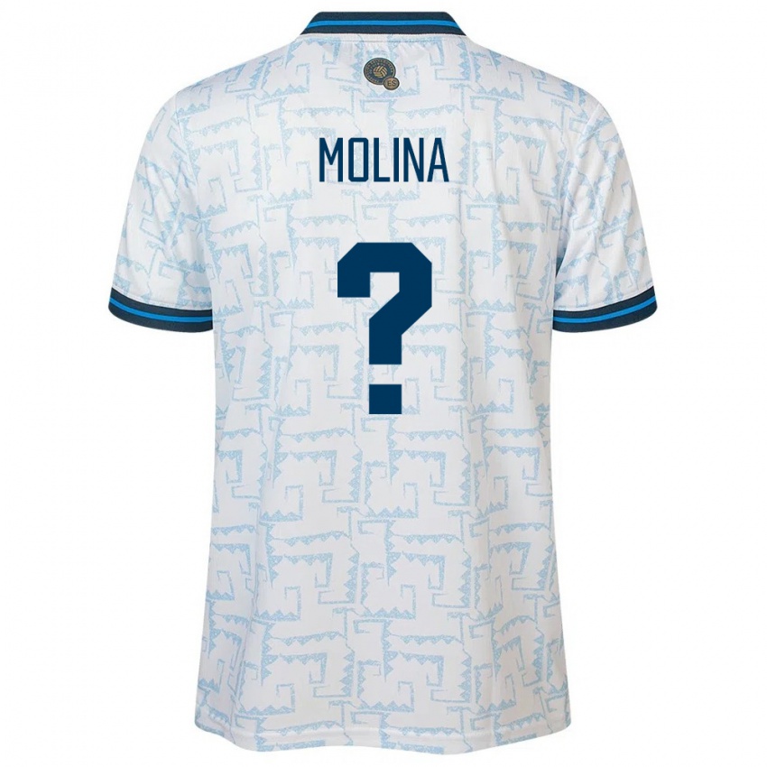 Hombre Camiseta El Salvador William Molina #0 Blanco 2ª Equipación 24-26 La Camisa Perú