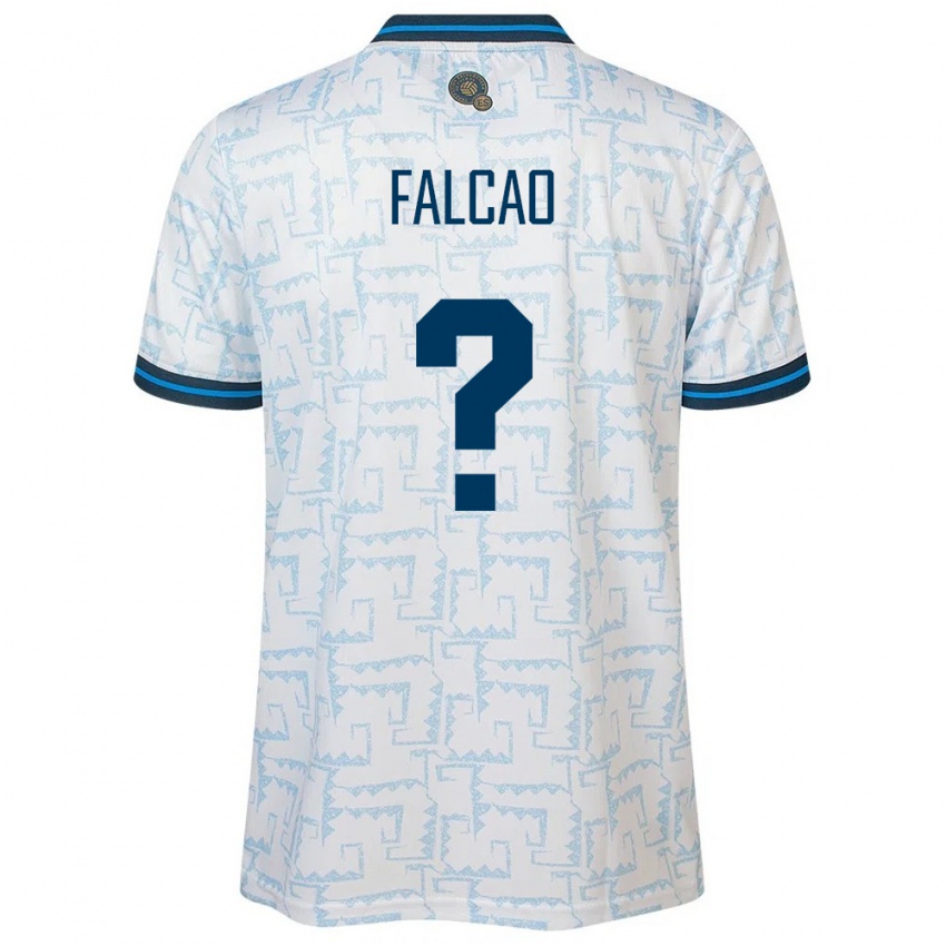 Hombre Camiseta El Salvador Kiano Falcao #0 Blanco 2ª Equipación 24-26 La Camisa Perú