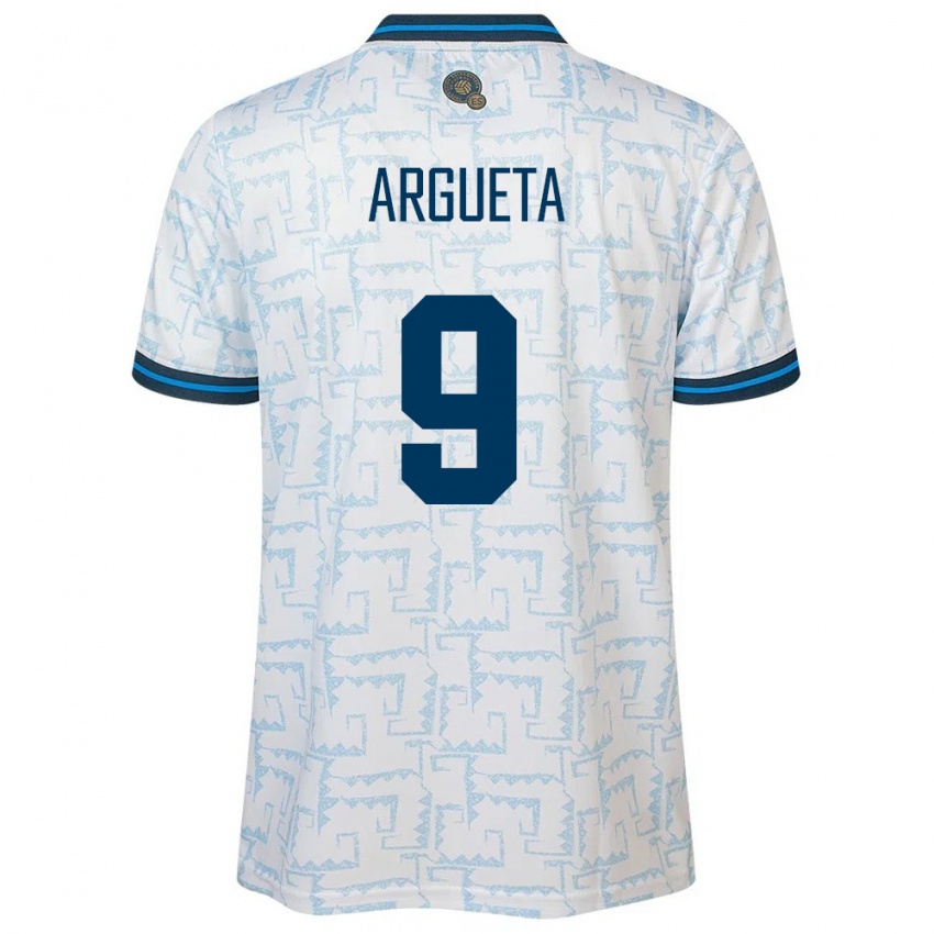 Hombre Camiseta El Salvador Christopher Argueta #9 Blanco 2ª Equipación 24-26 La Camisa Perú