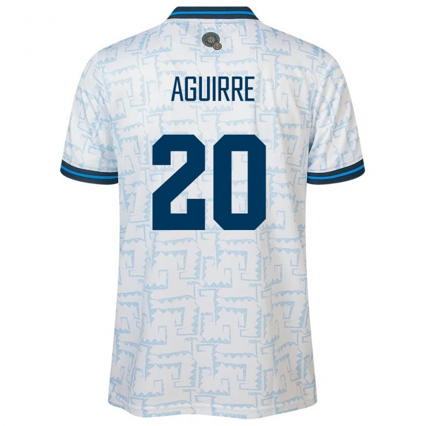 Hombre Camiseta El Salvador Jonathan Aguirre #20 Blanco 2ª Equipación 24-26 La Camisa Perú