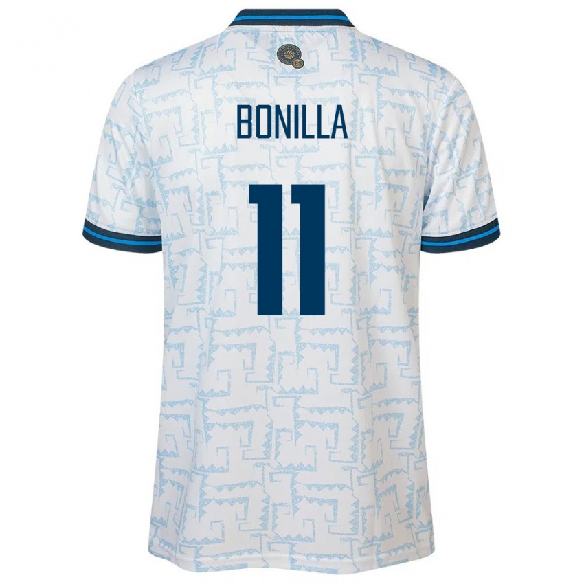 Hombre Camiseta El Salvador Jarell Bonilla #11 Blanco 2ª Equipación 24-26 La Camisa Perú