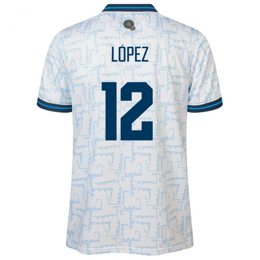 Hombre Camiseta El Salvador Abigaíl López #12 Blanco 2ª Equipación 24-26 La Camisa Perú