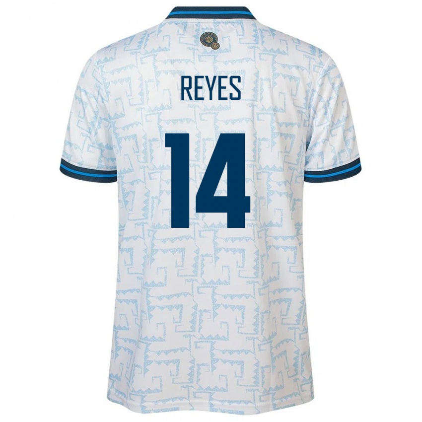 Hombre Camiseta El Salvador Karen Reyes #14 Blanco 2ª Equipación 24-26 La Camisa Perú