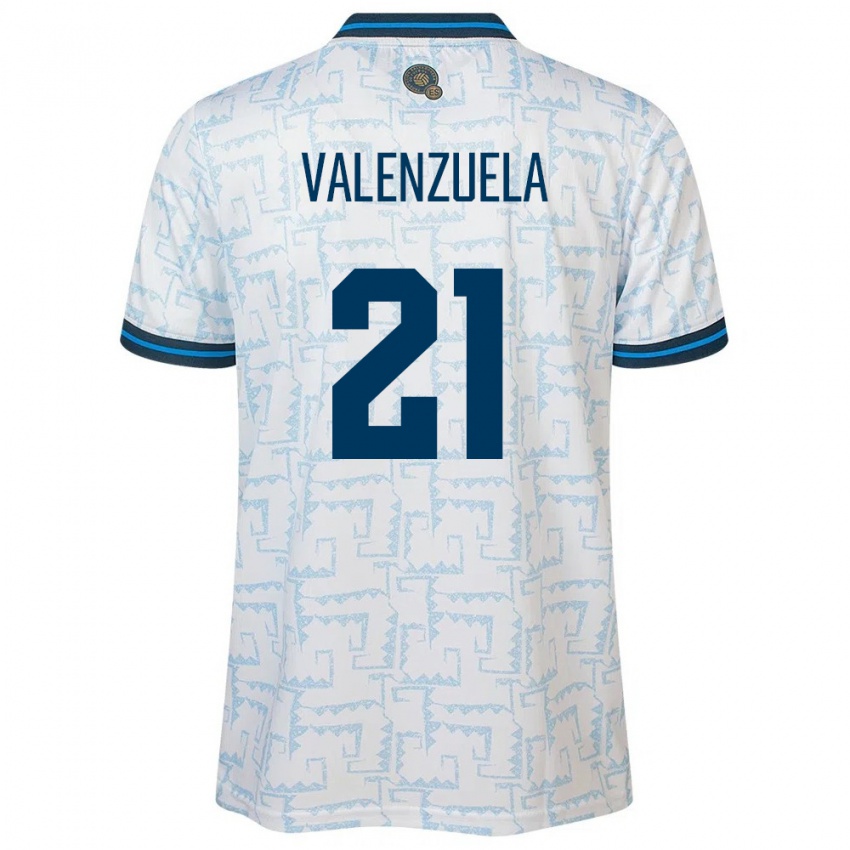 Hombre Camiseta El Salvador Ana Valenzuela #21 Blanco 2ª Equipación 24-26 La Camisa Perú