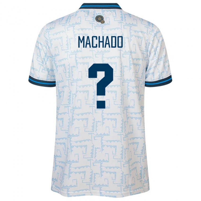 Hombre Camiseta El Salvador Angie Machado #0 Blanco 2ª Equipación 24-26 La Camisa Perú