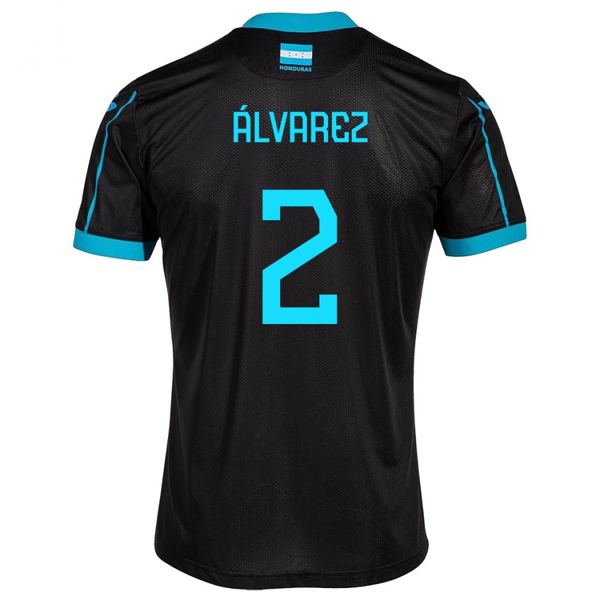 Hombre Camiseta Honduras Kevin Álvarez #2 Negro 2ª Equipación 24-26 La Camisa Perú