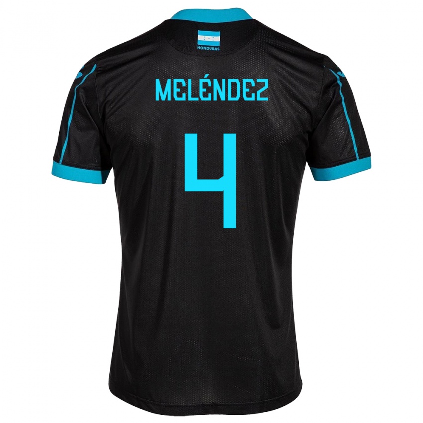 Hombre Camiseta Honduras Carlos Meléndez #4 Negro 2ª Equipación 24-26 La Camisa Perú