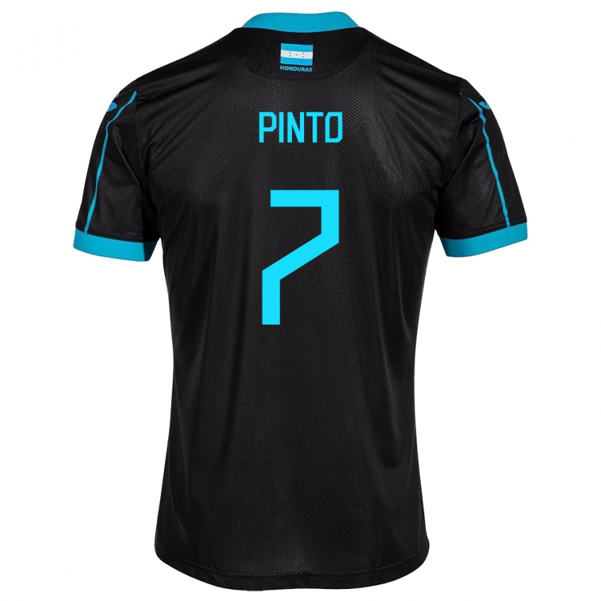 Hombre Camiseta Honduras José Pinto #7 Negro 2ª Equipación 24-26 La Camisa Perú