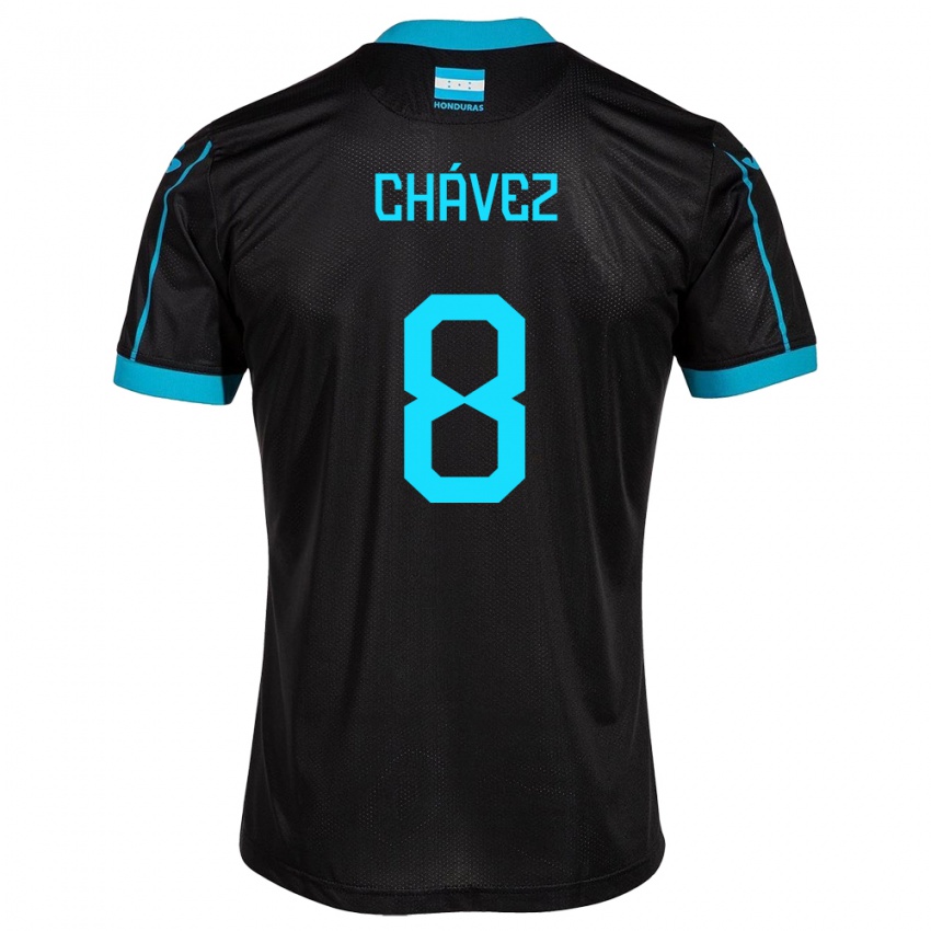 Hombre Camiseta Honduras Gerson Chávez #8 Negro 2ª Equipación 24-26 La Camisa Perú