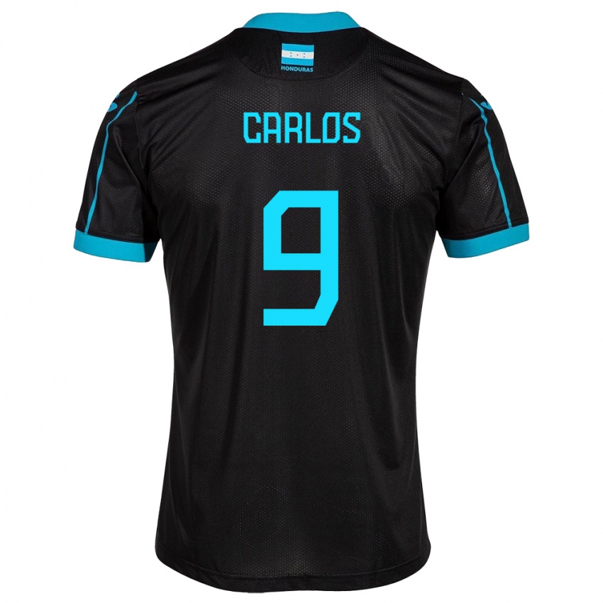 Hombre Camiseta Honduras Carlos Mejía #9 Negro 2ª Equipación 24-26 La Camisa Perú