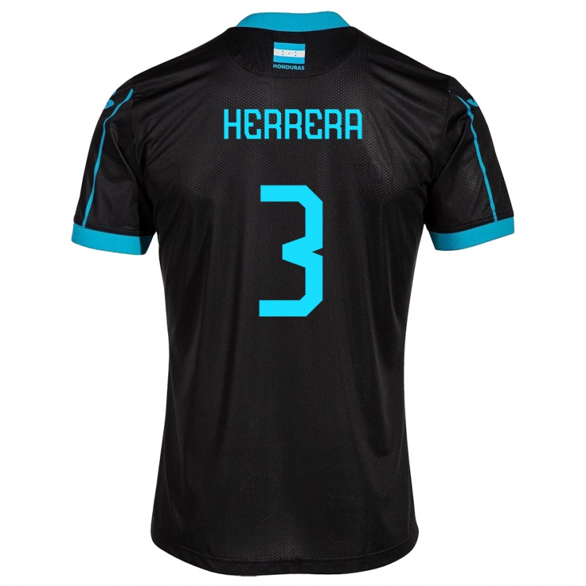 Hombre Camiseta Honduras David Herrera #3 Negro 2ª Equipación 24-26 La Camisa Perú