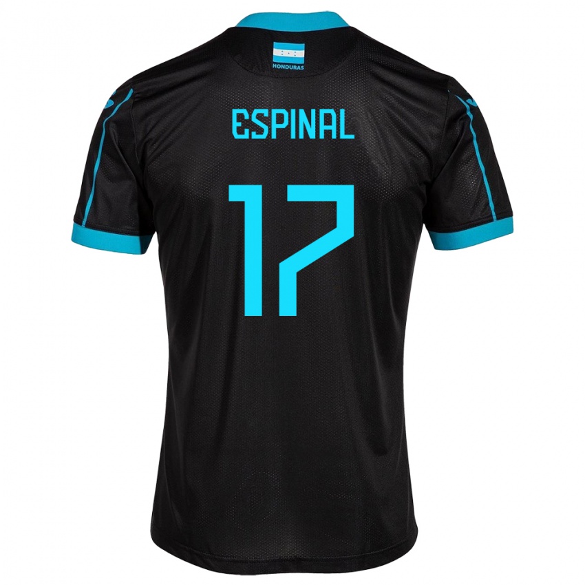 Hombre Camiseta Honduras Johana Espinal #17 Negro 2ª Equipación 24-26 La Camisa Perú