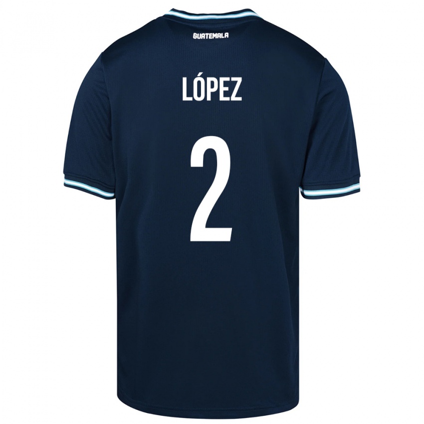 Hombre Camiseta Guatemala Francisco López #2 Azul 2ª Equipación 24-26 La Camisa Perú