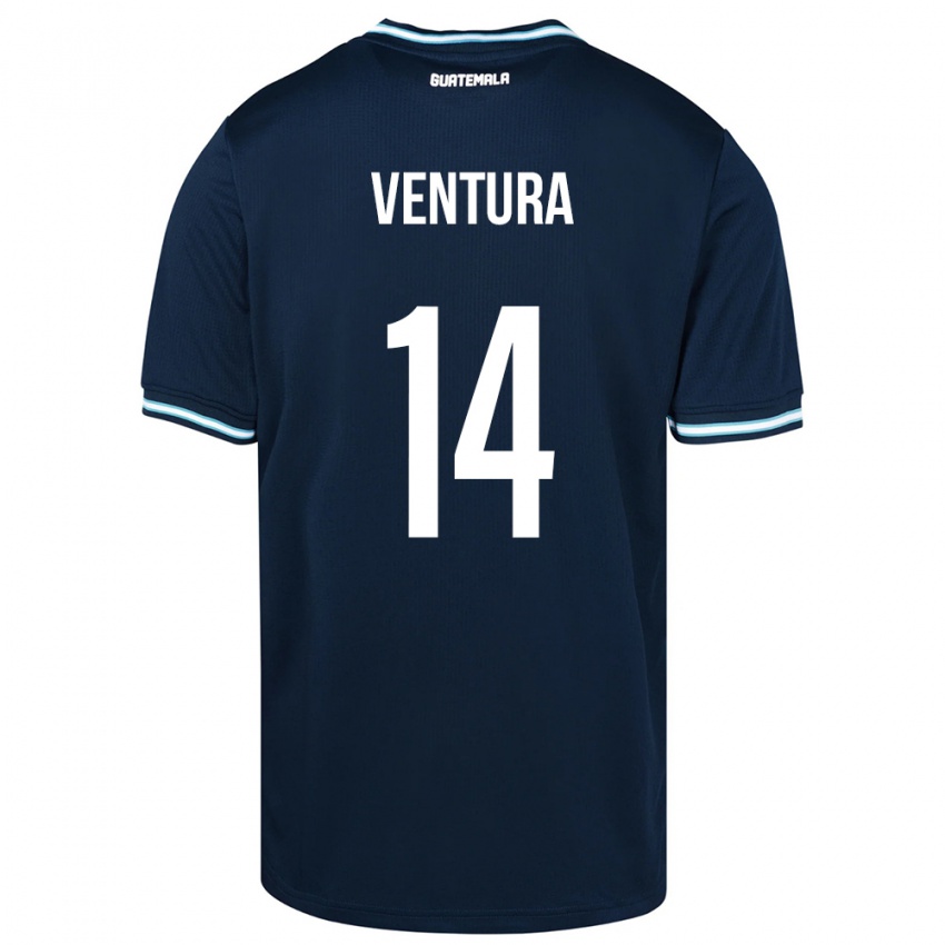 Hombre Camiseta Guatemala Madelyn Ventura #14 Azul 2ª Equipación 24-26 La Camisa Perú