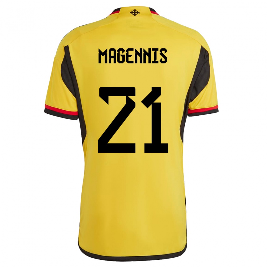 Hombre Camiseta Irlanda Del Norte Josh Magennis #21 Blanco 2ª Equipación 24-26 La Camisa Perú