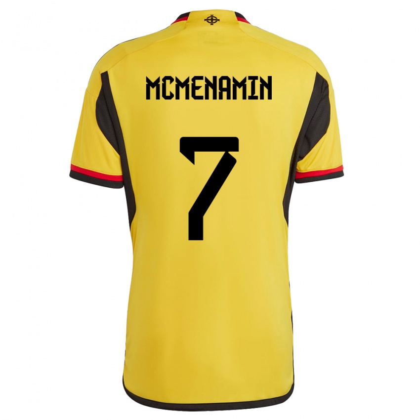 Hombre Camiseta Irlanda Del Norte Conor Mcmenamin #7 Blanco 2ª Equipación 24-26 La Camisa Perú