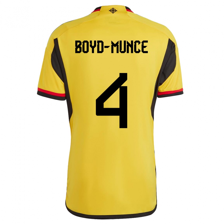 Hombre Camiseta Irlanda Del Norte Caolan Boyd-Munce #4 Blanco 2ª Equipación 24-26 La Camisa Perú