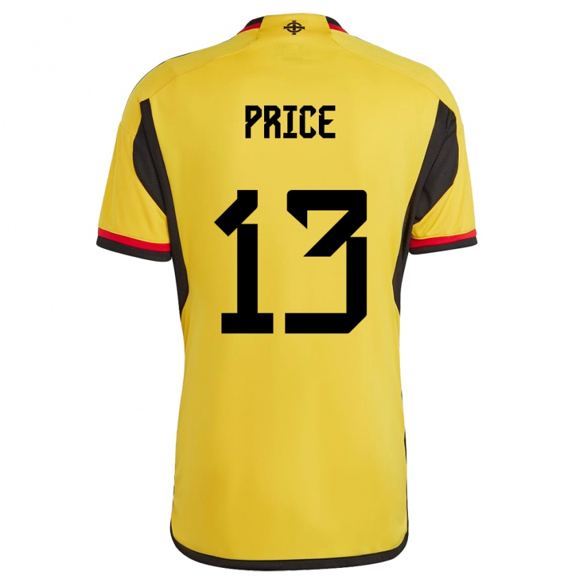 Hombre Camiseta Irlanda Del Norte Isaac Price #13 Blanco 2ª Equipación 24-26 La Camisa Perú