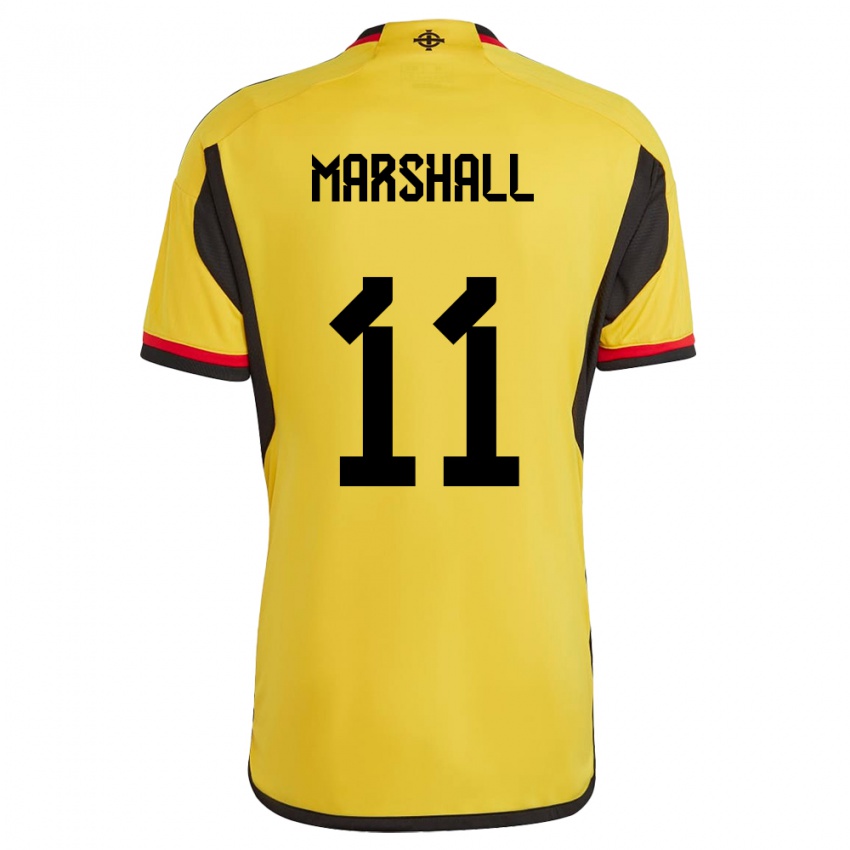 Hombre Camiseta Irlanda Del Norte Callum Marshall #11 Blanco 2ª Equipación 24-26 La Camisa Perú