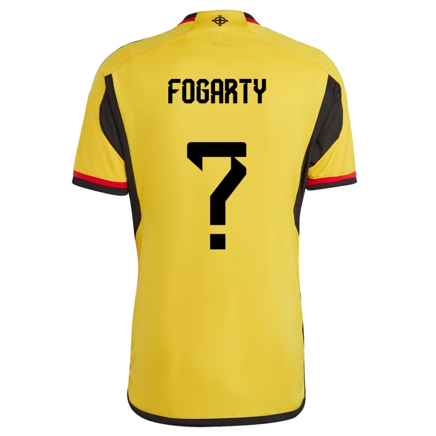 Hombre Camiseta Irlanda Del Norte Tom Fogarty #0 Blanco 2ª Equipación 24-26 La Camisa Perú