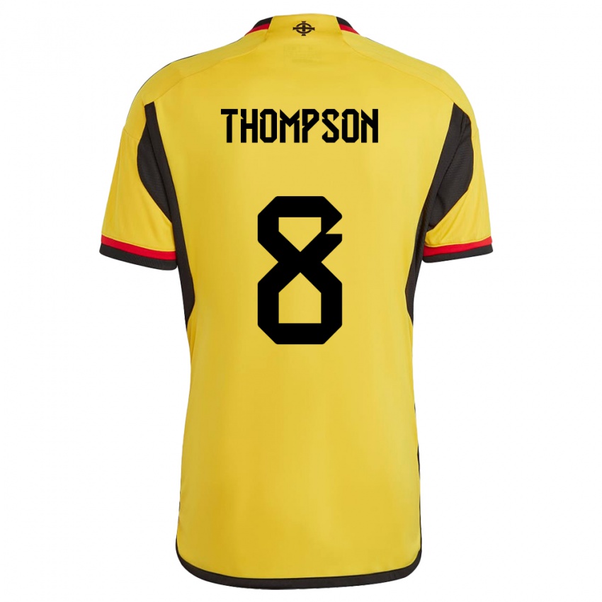 Hombre Camiseta Irlanda Del Norte Joel Thompson #8 Blanco 2ª Equipación 24-26 La Camisa Perú