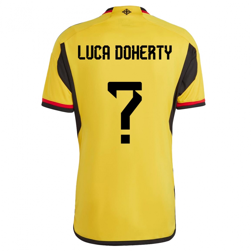 Hombre Camiseta Irlanda Del Norte Luca Doherty #0 Blanco 2ª Equipación 24-26 La Camisa Perú