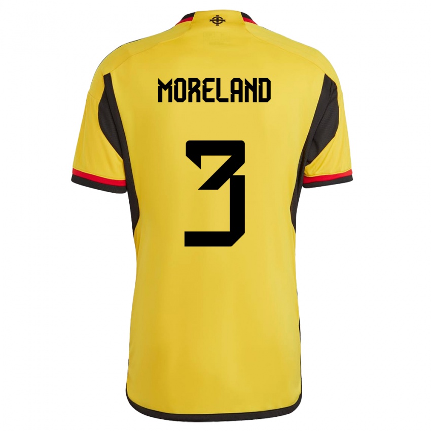 Hombre Camiseta Irlanda Del Norte Calum Moreland #3 Blanco 2ª Equipación 24-26 La Camisa Perú