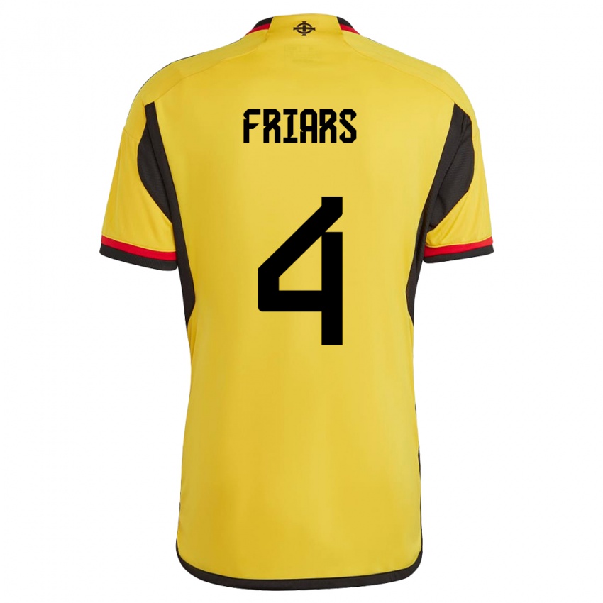 Hombre Camiseta Irlanda Del Norte Alfie Friars #4 Blanco 2ª Equipación 24-26 La Camisa Perú