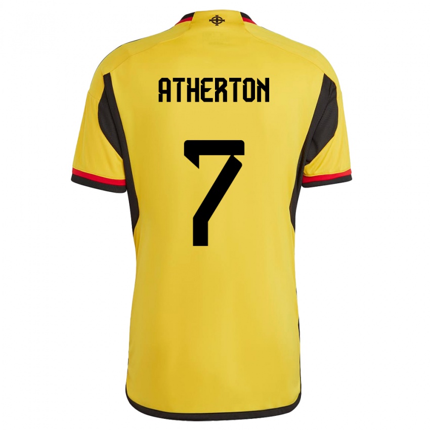 Hombre Camiseta Irlanda Del Norte Chris Atherton #7 Blanco 2ª Equipación 24-26 La Camisa Perú