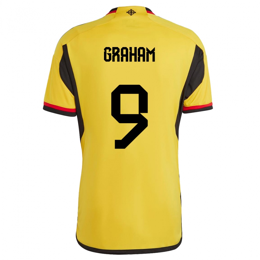 Hombre Camiseta Irlanda Del Norte Braiden Graham #9 Blanco 2ª Equipación 24-26 La Camisa Perú