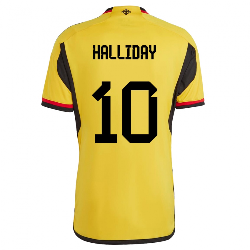 Hombre Camiseta Irlanda Del Norte Keri Halliday #10 Blanco 2ª Equipación 24-26 La Camisa Perú